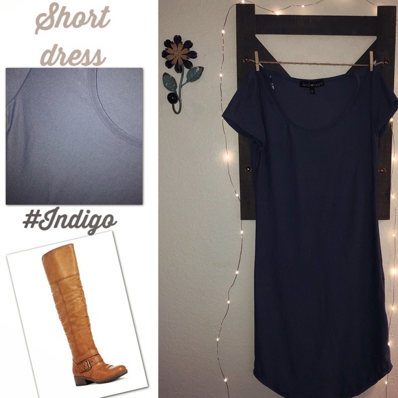 Short sleeve casual dress  soft material  blue - Picture 2 of 6